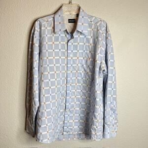 Riscatto Men's Long Sleeve Button Up Made in Europe Geometric Shirt Sz Medium